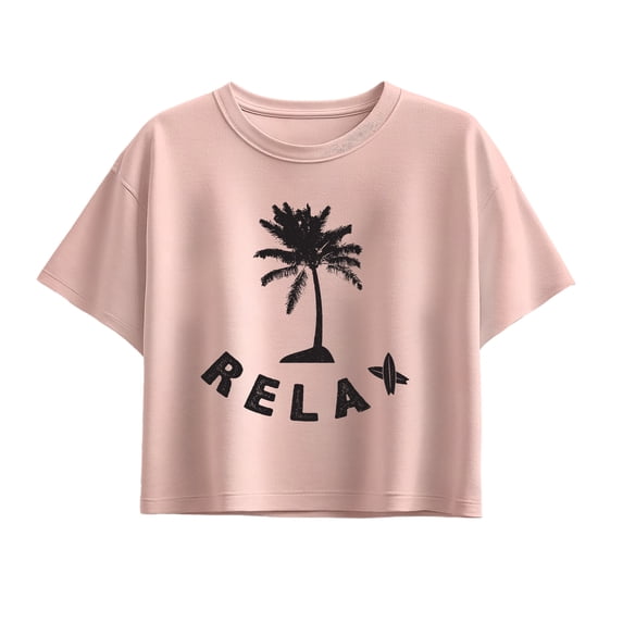 Instant Message - Relax Palm Tree - Youth Girls Boxy T-Shirt