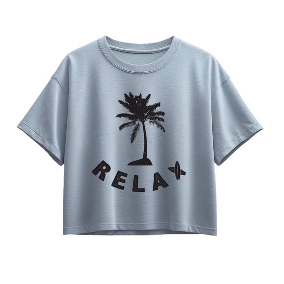 Instant Message - Relax Palm Tree - Youth Girls Boxy T-Shirt