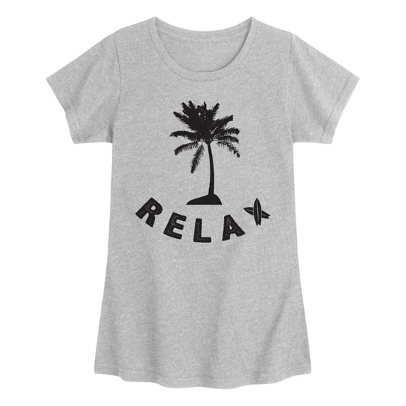 Instant Message - Relax Palm Tree Fitted Short Sleeve Graphic T-Shirt