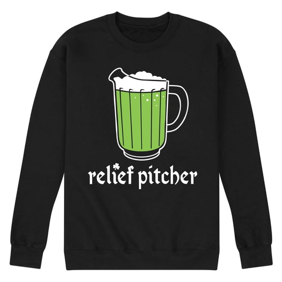 Instant Message - Relief Pitcher Green Beer - Men's Crew Neck Fleece Pullover
