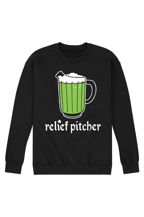 - Relief Pitcher Green Beer - Men's Crew Neck Fleece Pullover