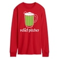 thumbnail image 1 of Instant Message - Relief Pitcher Green Beer - Men's Long Sleeve T-Shirt, 1 of 5