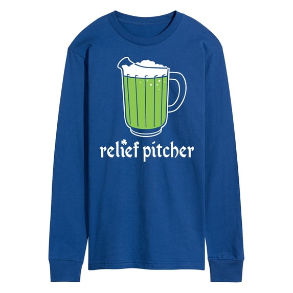 Instant Message - Relief Pitcher Green Beer - Men's Long Sleeve T-Shirt