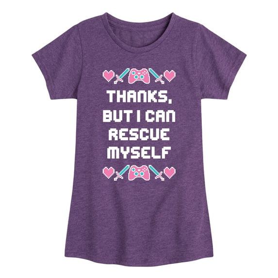 Instant Message - Rescue Myself - Toddler & Youth Girls Short Sleeve Graphic T-Shirt