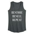 thumbnail image 1 of Instant Message - Restore Resell Repeat  - Women's Racerback Tank Top, 1 of 6