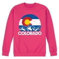 thumbnail image 1 of Instant Message - Retro Colorado Flag Mountains - Men's Crew Neck Fleece Pullover, 1 of 5