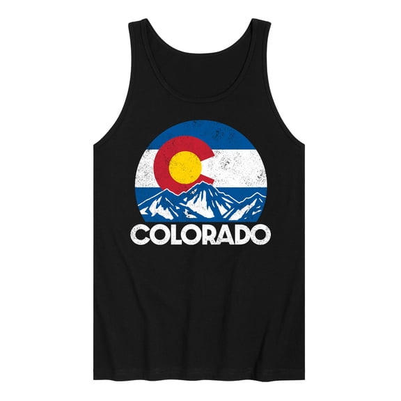 Instant Message - Retro Colorado Flag Mountains - Men's Jersey Tank Top