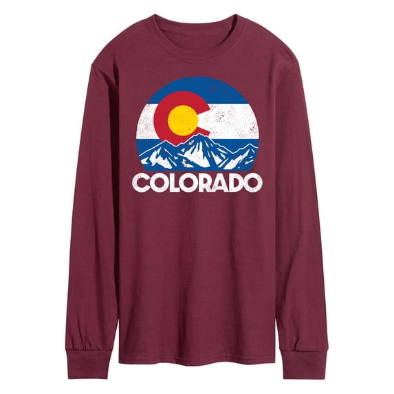 Instant Message - Retro Colorado Flag Mountains - Men's Long Sleeve T-Shirt