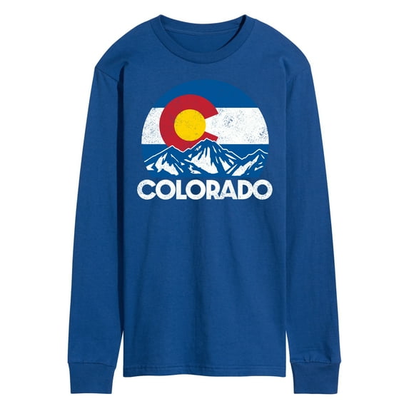 Instant Message - Retro Colorado Flag Mountains - Men's Long Sleeve T-Shirt