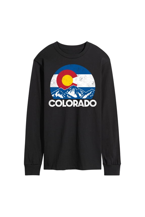 - Retro Colorado Flag Mountains - Men's Long Sleeve T-Shirt
