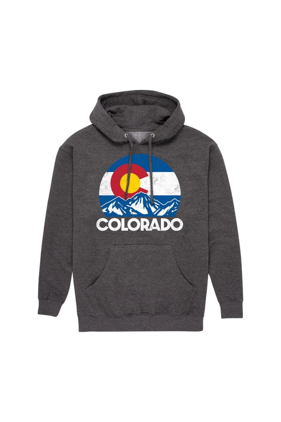 - Retro Colorado Flag Mountains - Men's Pullover Hooded Fleece Sweatshirt