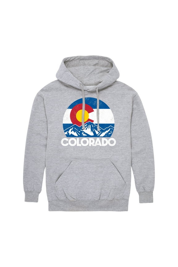 - Retro Colorado Flag Mountains - Men's Pullover Hooded Fleece Sweatshirt