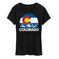 thumbnail image 1 of Instant Message - Retro Colorado Flag Mountains - Vacation Destination - Women's Short Sleeve Graphic T-Shirt, 1 of 6