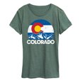 thumbnail image 1 of Instant Message - Retro Colorado Flag Mountains - Vacation Destination - Women's Short Sleeve Graphic T-Shirt, 1 of 6