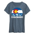 thumbnail image 1 of Instant Message - Retro Colorado Flag Mountains - Vacation Destination - Women's Short Sleeve Graphic T-Shirt, 1 of 6