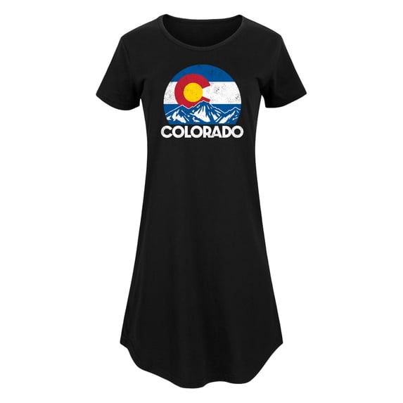 Instant Message - Retro Colorado Flag Mountains - Women's Any Way Dress