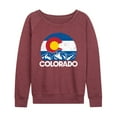 thumbnail image 1 of Instant Message - Retro Colorado Flag Mountains - Women's Lightweight French Terry Long Sleeve Shirt, 1 of 6