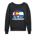 thumbnail image 1 of Instant Message - Retro Colorado Flag Mountains - Women's Lightweight French Terry Long Sleeve Shirt, 1 of 6