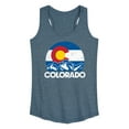 thumbnail image 1 of Instant Message - Retro Colorado Flag Mountains - Women's Racerback Tank Top, 1 of 6