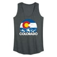 thumbnail image 1 of Instant Message - Retro Colorado Flag Mountains - Women's Racerback Tank Top, 1 of 6