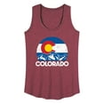 thumbnail image 1 of Instant Message - Retro Colorado Flag Mountains - Women's Racerback Tank Top, 1 of 6