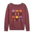 thumbnail image 1 of Instant Message - Retro Flower Cat  - Women's Lightweight French Terry Long Sleeve Shirt, 1 of 6