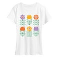 thumbnail image 1 of Instant Message - Retro Flower Grid - Women's Short Sleeve Graphic T-Shirt, 1 of 6