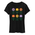 thumbnail image 1 of Instant Message - Retro Flower Grid - Women's Short Sleeve Graphic T-Shirt, 1 of 6