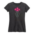 thumbnail image 1 of Instant Message - Retro Flowers In Vase - Women's Short Sleeve Graphic T-Shirt, 1 of 5