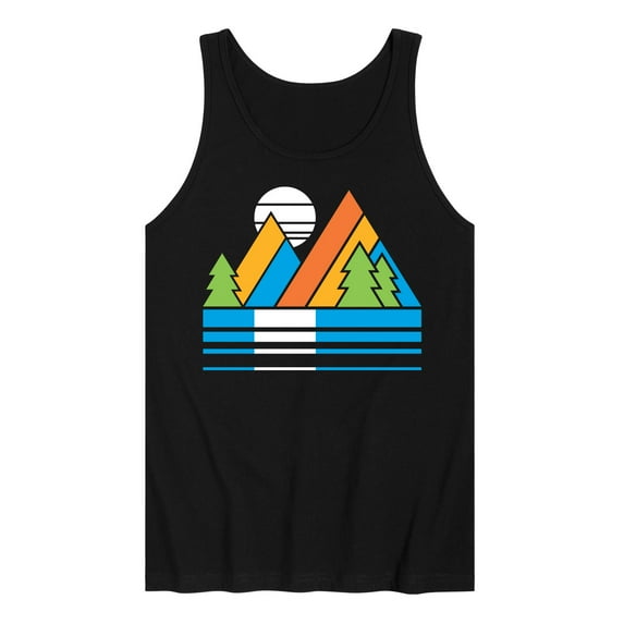 Instant Message - Retro Mountains Sunset - Men's Jersey Tank Top