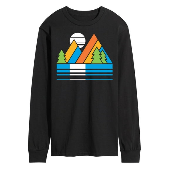 Instant Message - Retro Mountains Sunset - Men's Long Sleeve T-Shirt