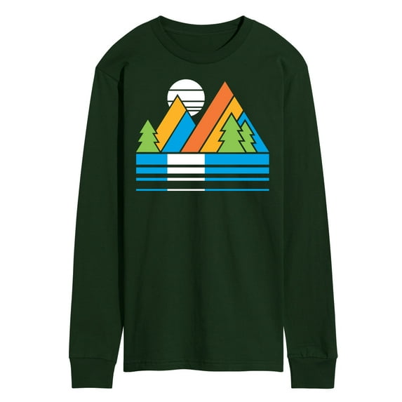 Instant Message - Retro Mountains Sunset - Men's Long Sleeve T-Shirt