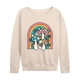 thumbnail image 1 of Instant Message - Retro Mushrooms Rainbow - Women's Lightweight French Terry Long Sleeve Shirt, 1 of 6