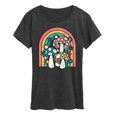 thumbnail image 1 of Instant Message - Retro Mushrooms Rainbow - Women's Short Sleeve Graphic T-Shirt, 1 of 6