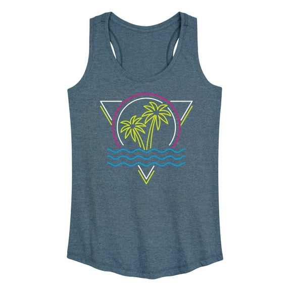 Instant Message - Retro Palm Trees - Women's Racerback Tank Top