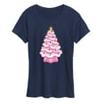 thumbnail image 1 of Instant Message - Retro Pink Christmas Tree - Women's Short Sleeve Graphic T-shirt, 1 of 5