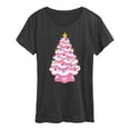 thumbnail image 1 of Instant Message - Retro Pink Christmas Tree - Women's Short Sleeve Graphic T-shirt, 1 of 5