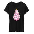 thumbnail image 1 of Instant Message - Retro Pink Christmas Tree - Women's Short Sleeve Graphic T-shirt, 1 of 5
