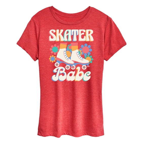 Instant Message - Retro Roller Skater Babe - Women's Short Sleeve Graphic T-Shirt