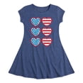 thumbnail image 1 of Instant Message - Retro Sunglasses American Flag - Toddler & Youth Girls Fit & Flare Dress, 1 of 5