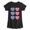 thumbnail image 1 of Instant Message - Retro Sunglasses American Flag - Toddler & Youth Girls Short Sleeve Graphic T-Shirt, 1 of 6