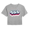 thumbnail image 1 of Instant Message - Retro USA Cropped Graphic T-Shirt, 1 of 5