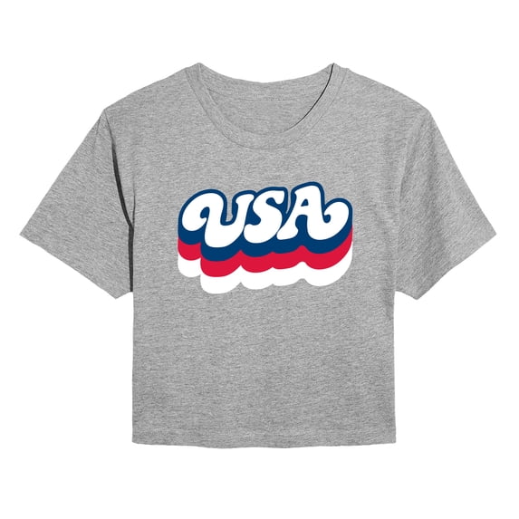 Instant Message - Retro USA Cropped Graphic T-Shirt