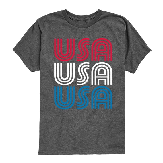 Instant Message - Retro USA Stacked - Youth Boys Short Sleeve Graphic T-Shirt