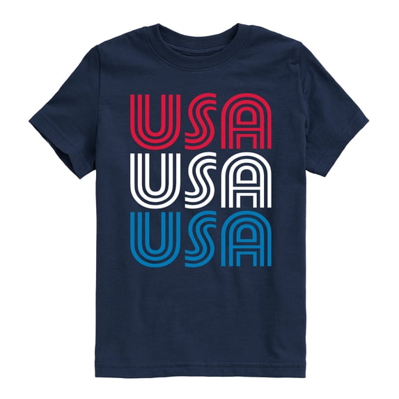Instant Message - Retro USA Stacked - Youth Boys Short Sleeve Graphic T-Shirt