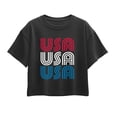 thumbnail image 1 of Instant Message - Retro USA Stacked - Youth Girls Boxy T-Shirt, 1 of 5