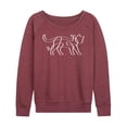 thumbnail image 1 of Instant Message - Ribbon Cat - Women's Lightweight French Terry Long Sleeve Shirt, 1 of 6