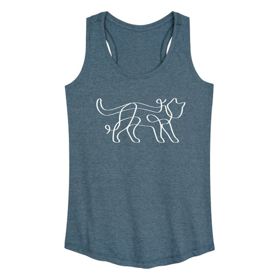 Instant Message - Ribbon Cat - Women's Racerback Tank Top