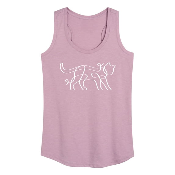 Instant Message - Ribbon Cat - Women's Racerback Tank Top