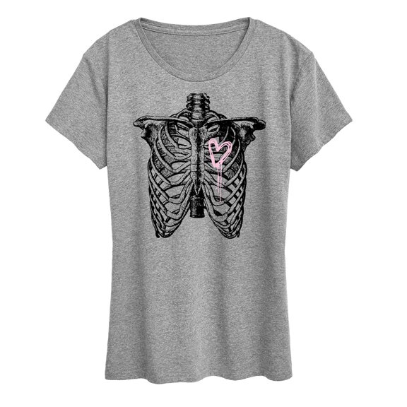 Instant Message - Ribcage Bleeding Heart - Women's Short Sleeve Graphic T-Shirt
